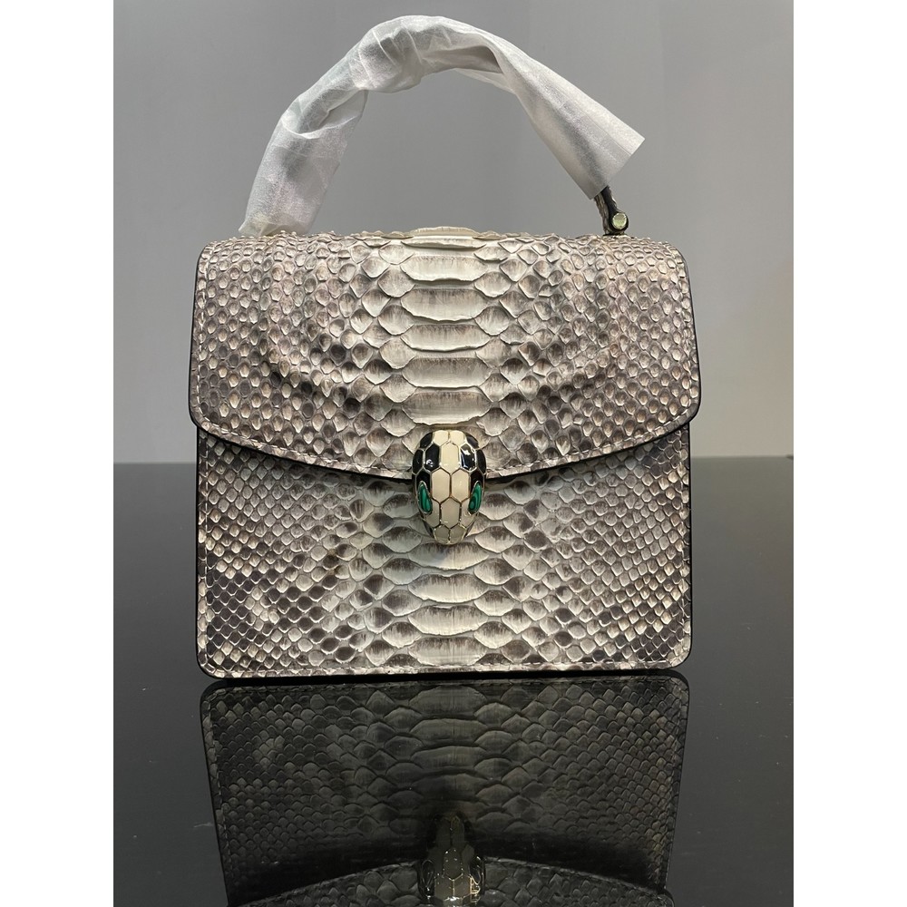 Exotic Python Leather Handbag 100% Real Snake Skin For Women